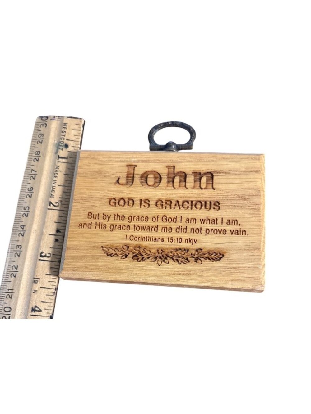 VTG Rustic Wooden Hanging Plaque John Inspirational Name Bible Verse - Picture 4 of 5